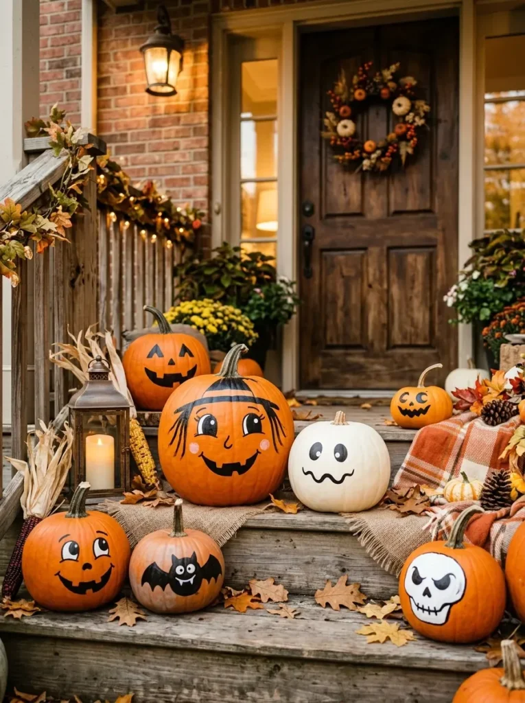 1. Painted Pumpkin Faces