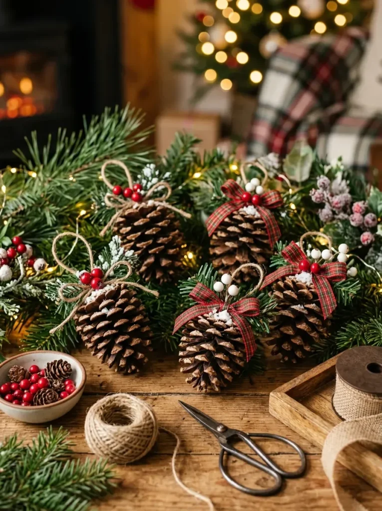 1. Pinecone Ornaments