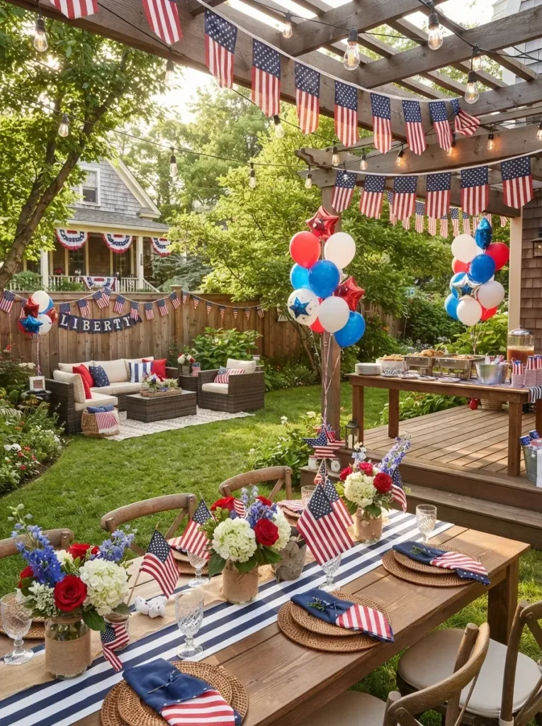 1. Set Up a Red White and Blue Decor Theme