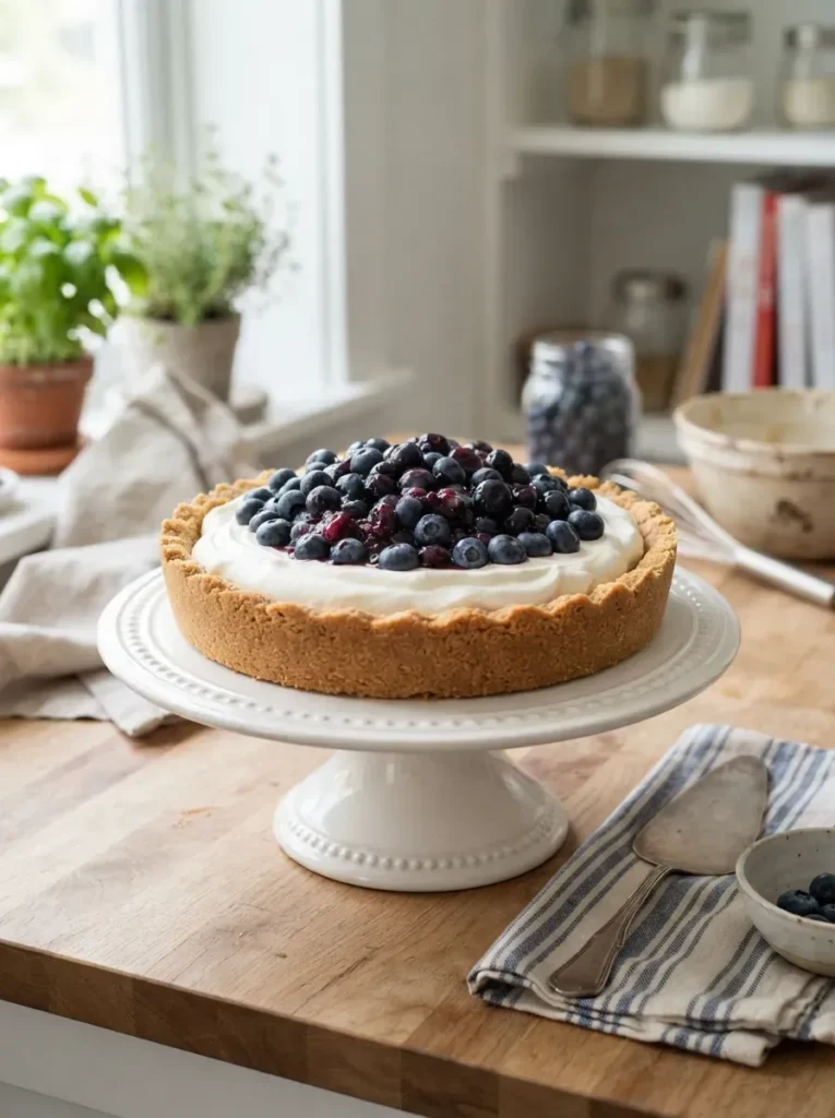 10. No Bake Blueberry Cream Pie