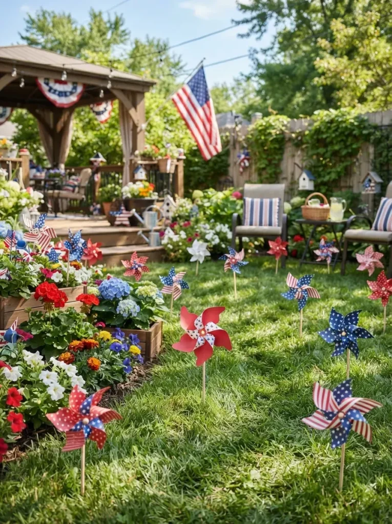 10. Pinwheels Stuck in Planters or the Lawn