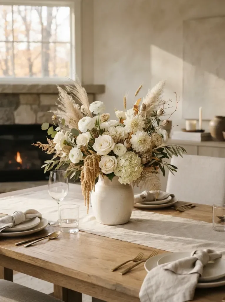10. White and Cream Floral Bouquet