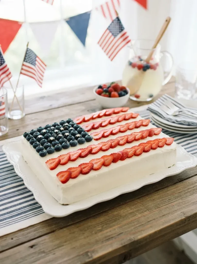 11. American Flag Sheet Cake