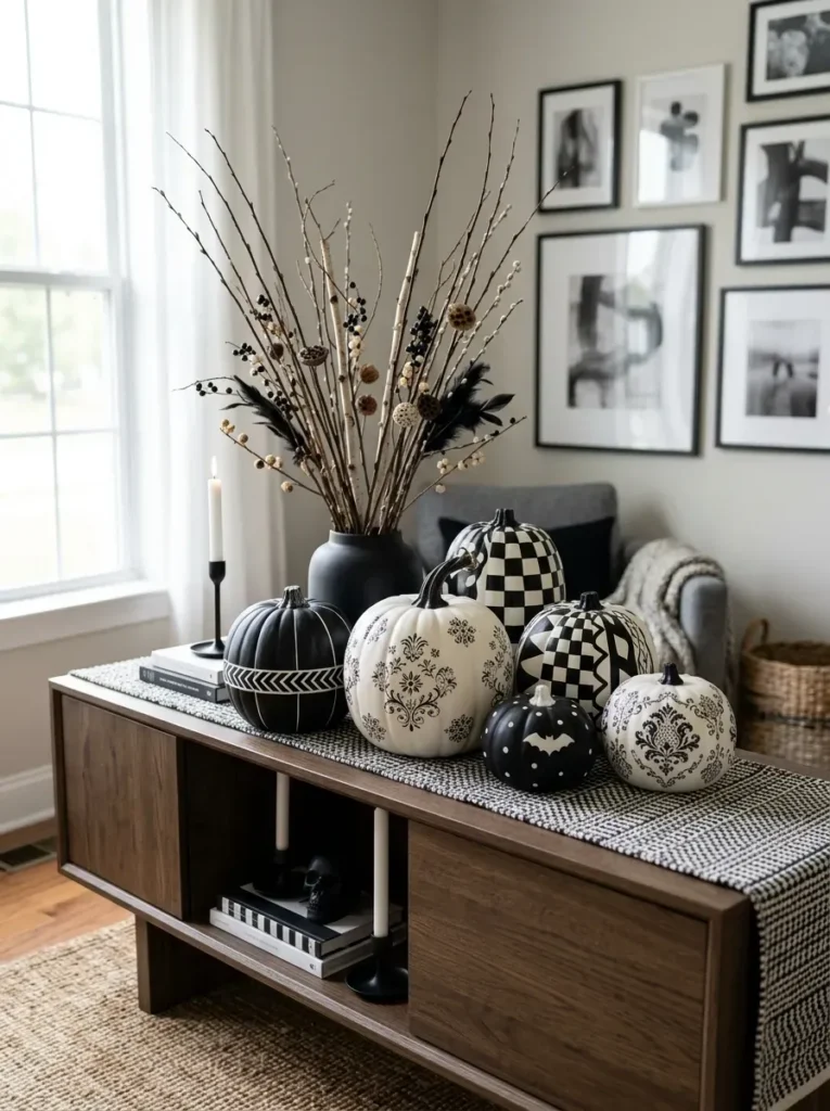 11. Black and White Pumpkins