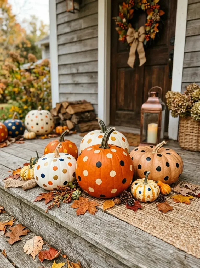 13. Polka Dot Pumpkins