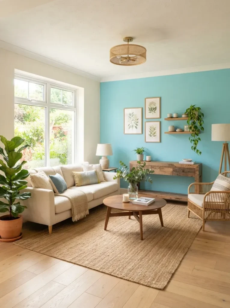 15. Paint an Accent Wall in a Fun Summer Shade