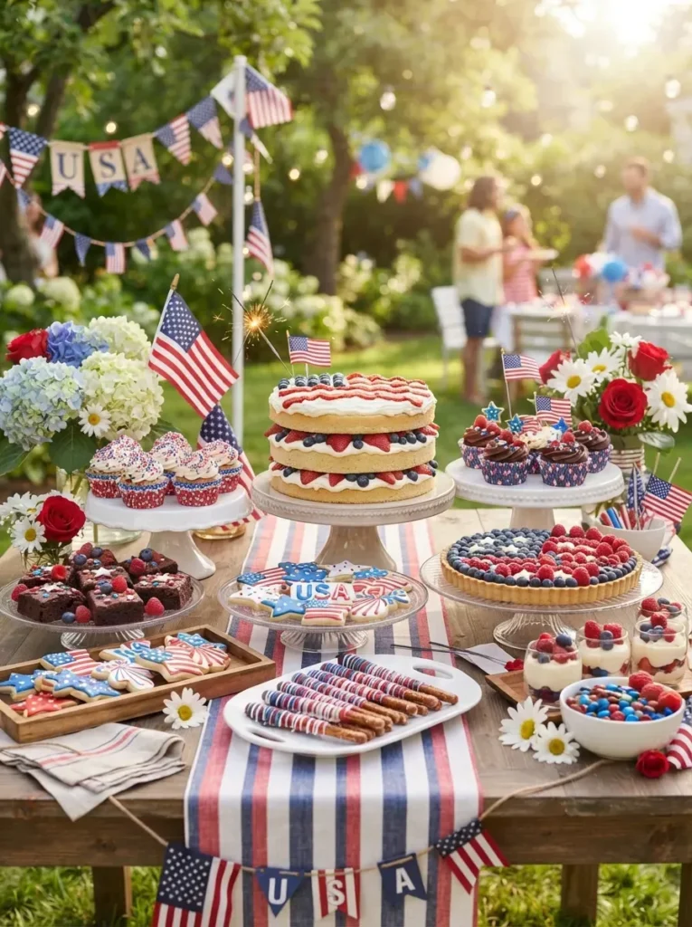 15. Serve a Patriotic Dessert Table