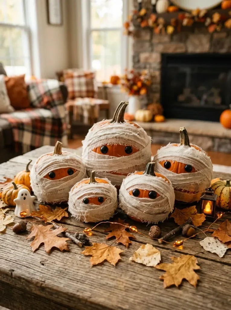 16. Mummy Pumpkins