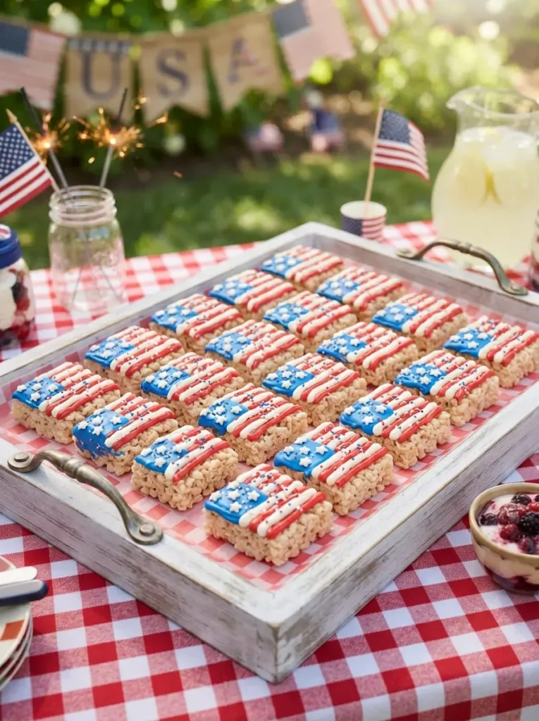 18. Rice Krispie Flag Bars