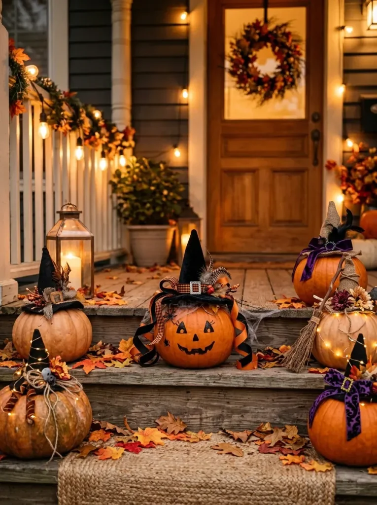 18. Witch Hat Pumpkins