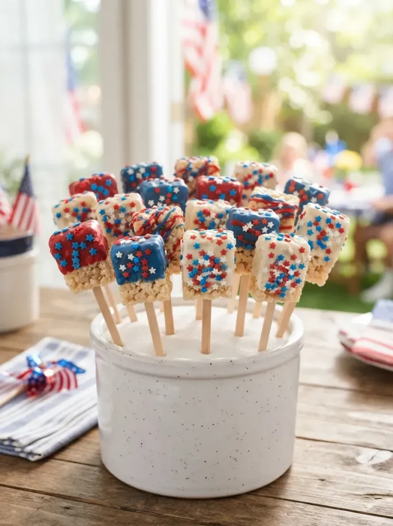 20. Patriotic Rice Krispie Pops