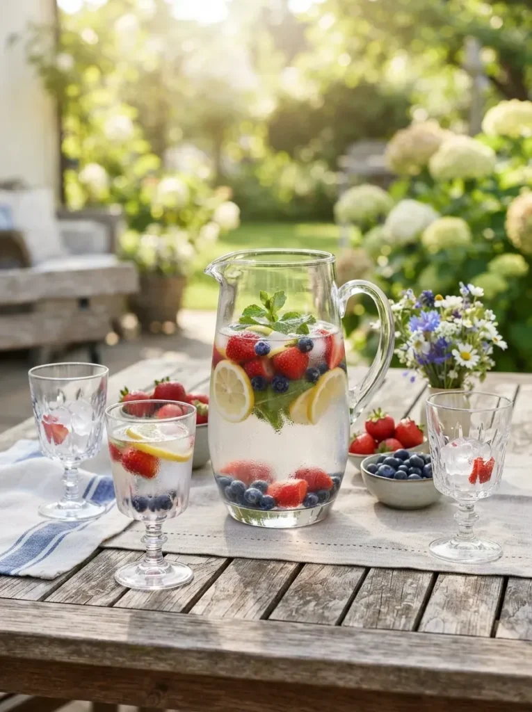20. Red White and Blue Fruit Infused Water