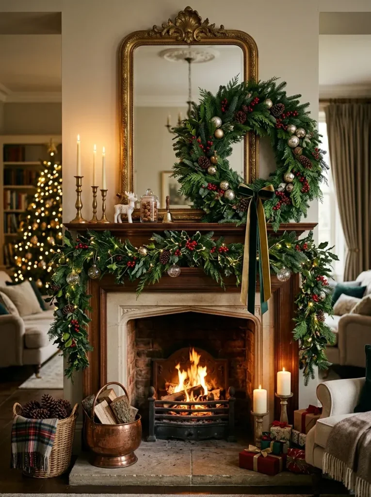 28. Bold Statement Wreath Leaning Against the Mirror