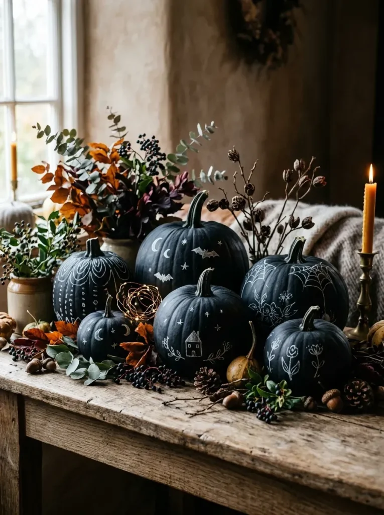 3. Chalkboard Paint Pumpkins