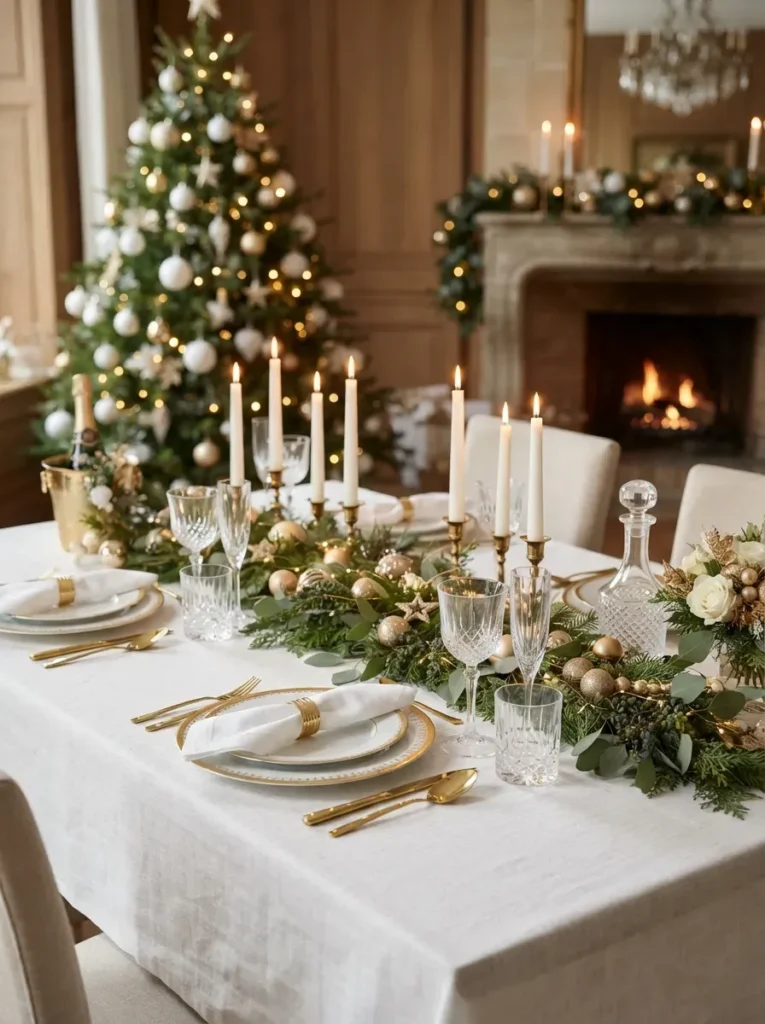 3. Elegant White and Gold Setting