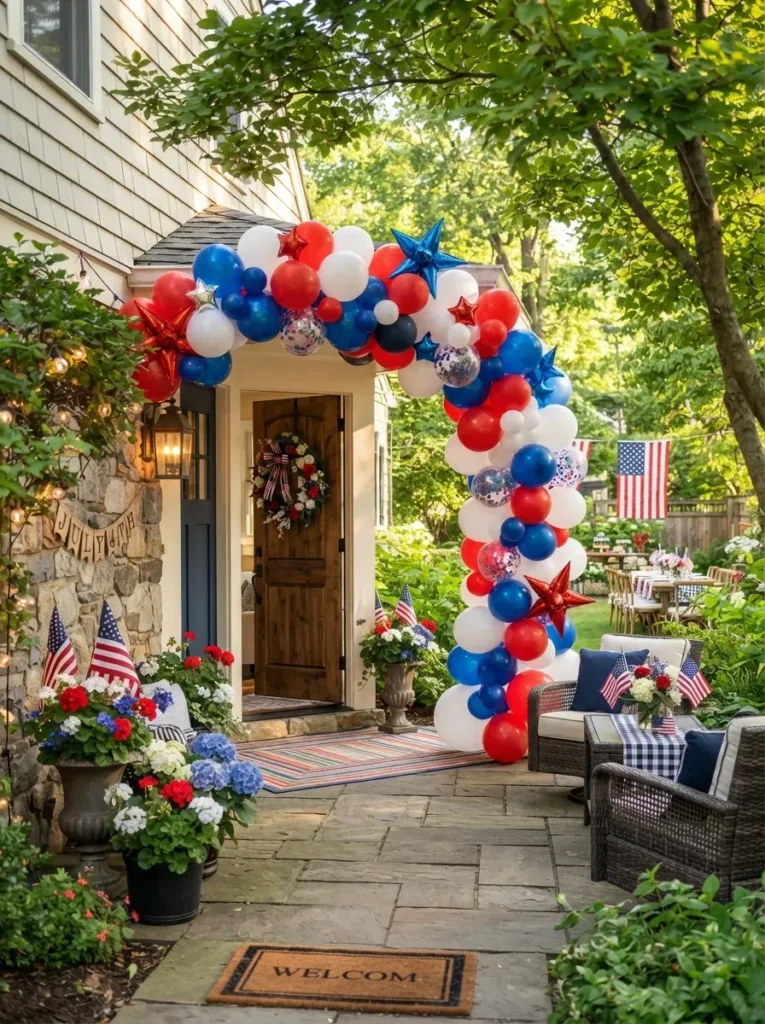 5. Balloon Arch in Patriotic Colors