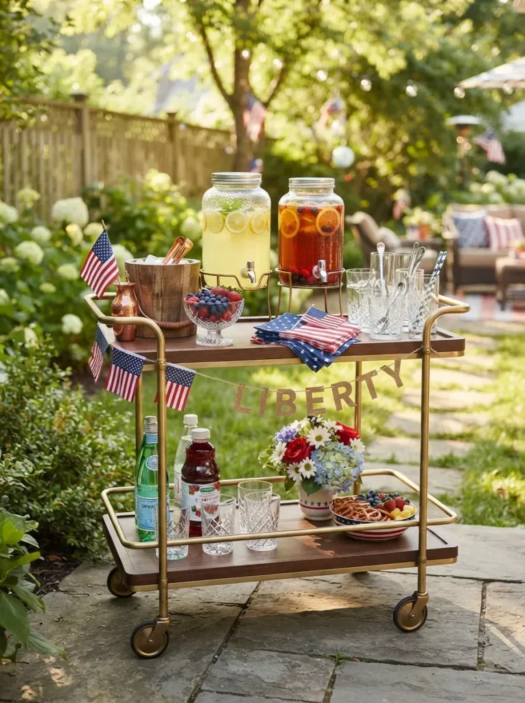 5. Set Up a Backyard Bar Cart