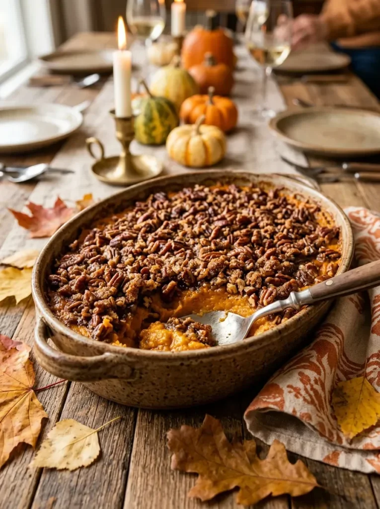 7. Sweet Potato Casserole with Pecan Topping