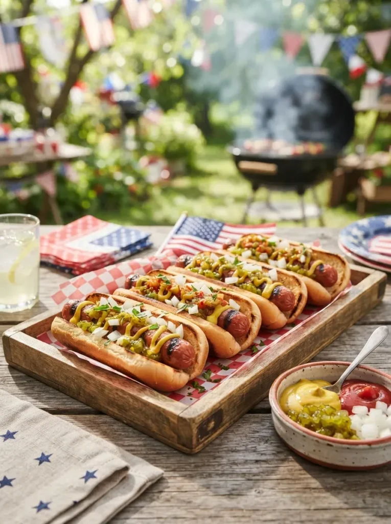 9. Grilled Hot Dogs with Loaded Toppings