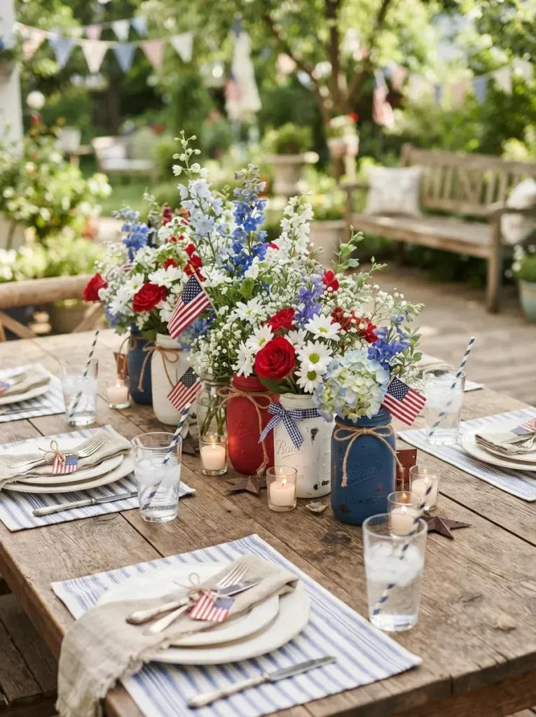 9. Mismatched Mason Jar Centerpieces