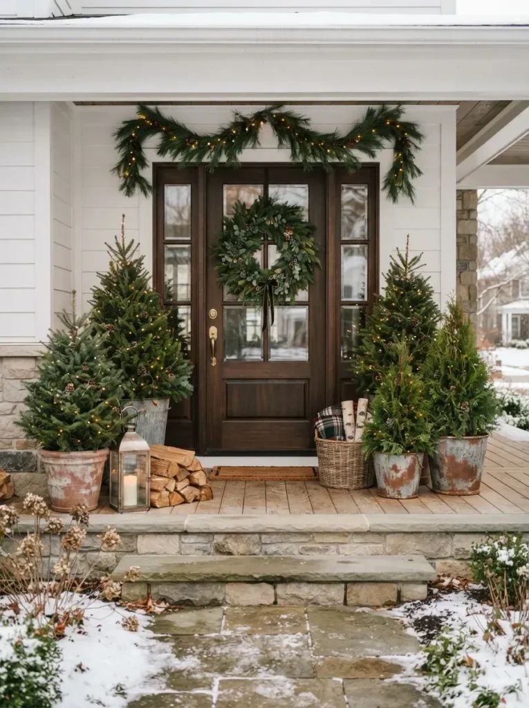 5. Set Out Potted Evergreens