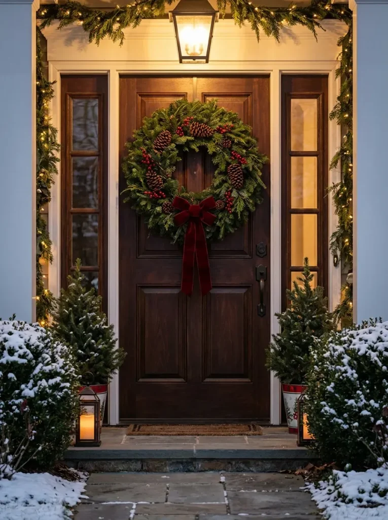 1. Classic Wreath on the Front Door