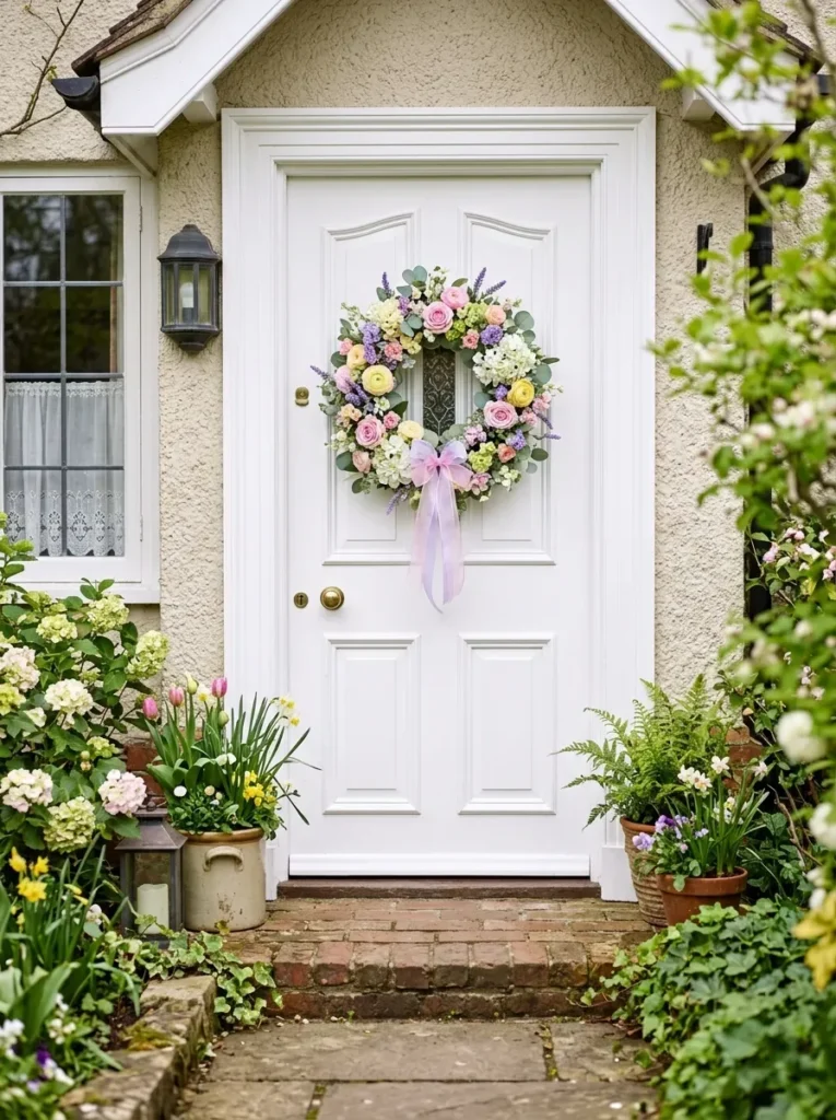 1. Hang A Pastel Wreath On The Door