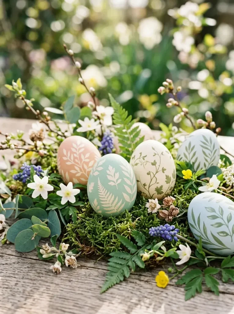 10. Leaf Silhouette Eggs