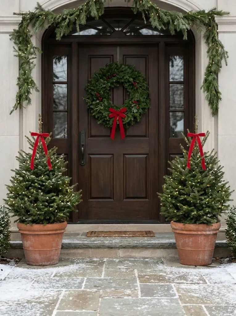 10. Potted Evergreen Trees