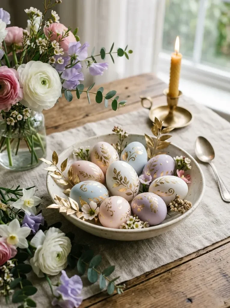 13. Gold Leaf Accented Eggs