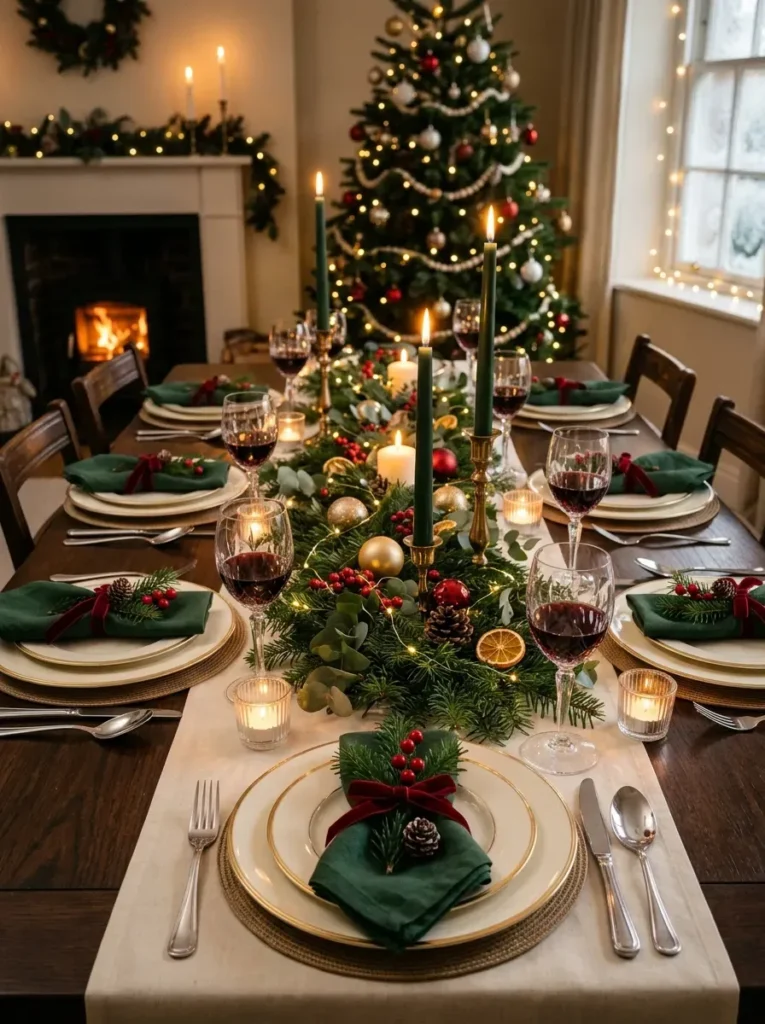 13. Set the Table With Cloth Napkins and Ribbon