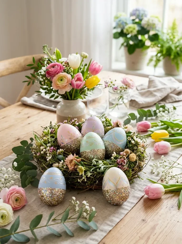 16. Glitter Dipped Eggs