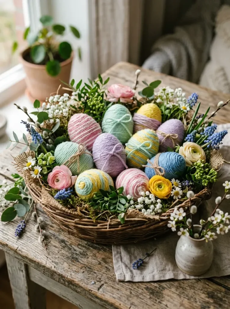 18. Yarn Wrapped Eggs