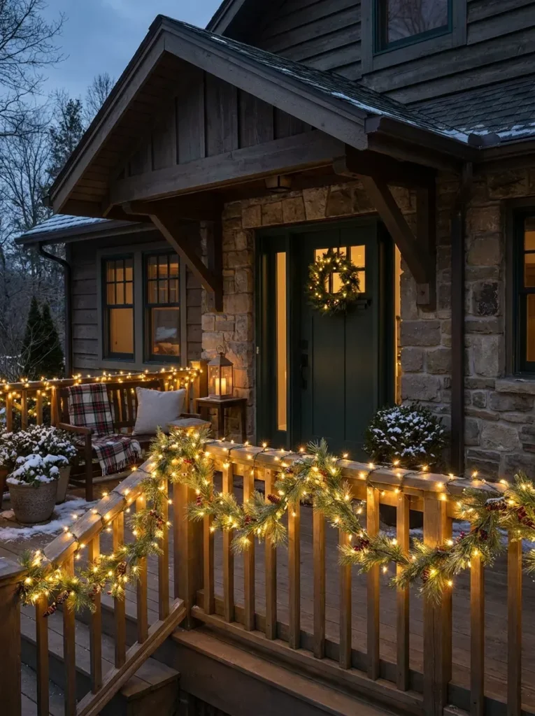 2. String Lights Along the Railing