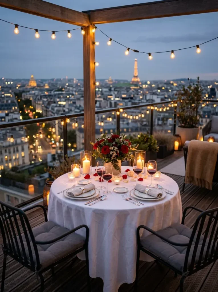 3. Candlelit Rooftop Dinner