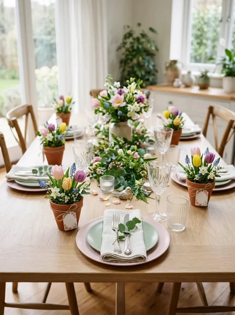 3. Mini Flower Pots as Place Markers
