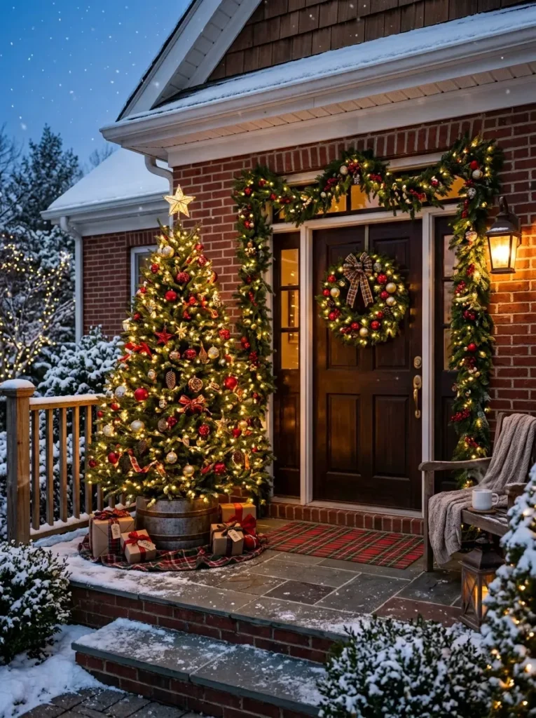 5. Add a Christmas Tree to the Porch