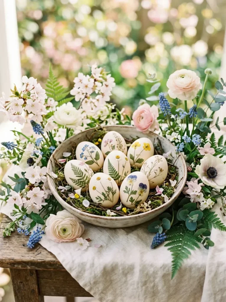 6. Pressed Flower Eggs