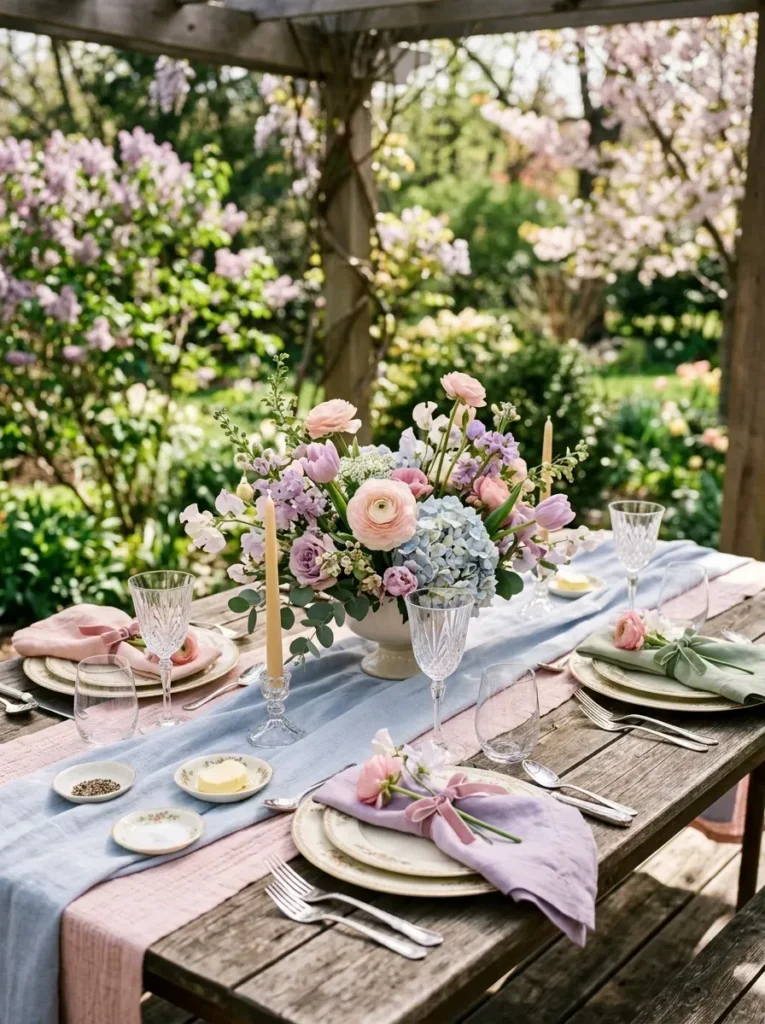6. Soft Pastel Table Linens