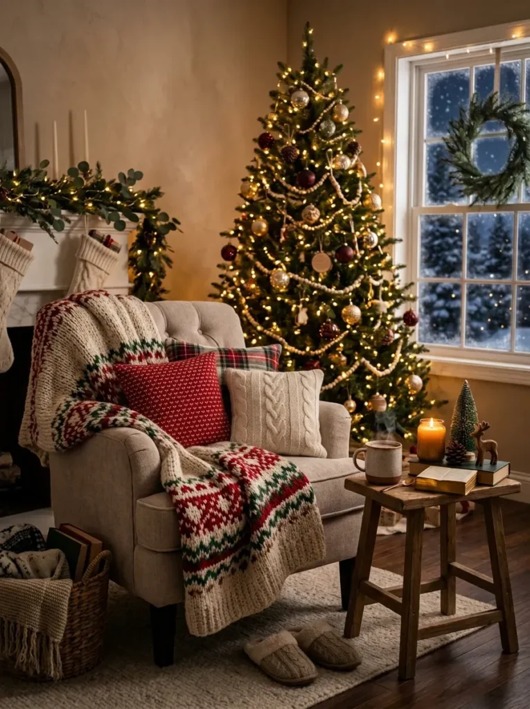 7. Add a Cozy Throw Blanket Corner