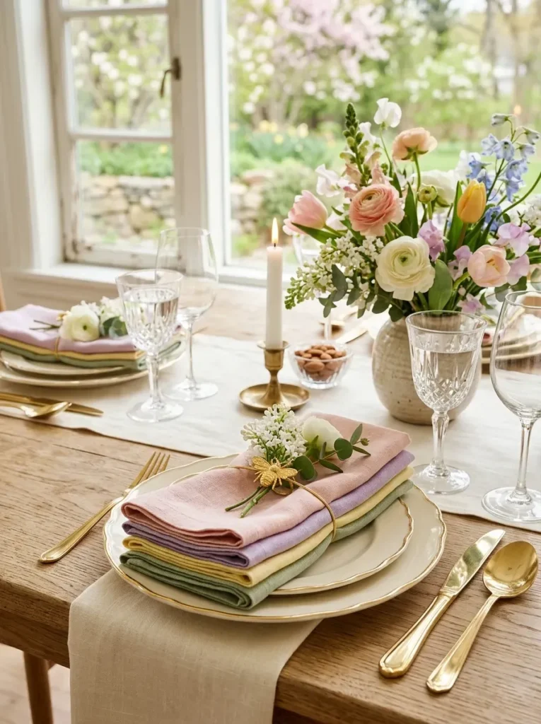 7. Layered Pastel Napkins