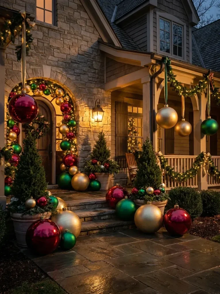 9. Oversized Christmas Ornament Decor