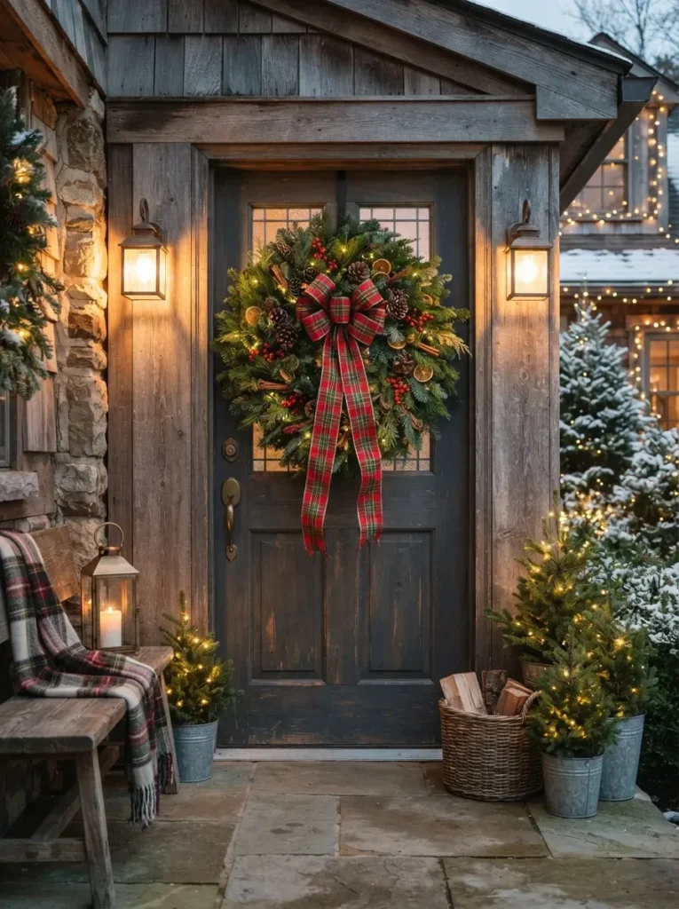 9. Plaid Ribbon Wreath